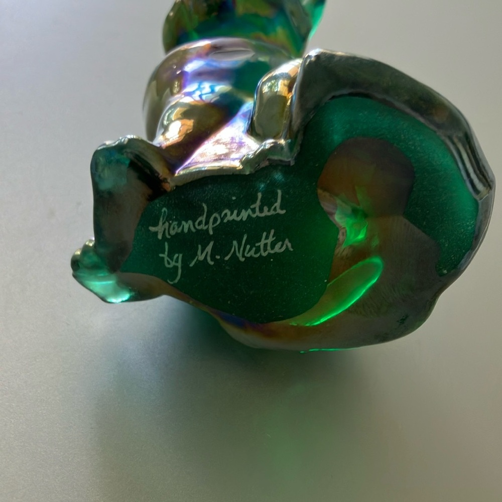 Fenton Green Cat Glass Figurine - Picture 3 of 8